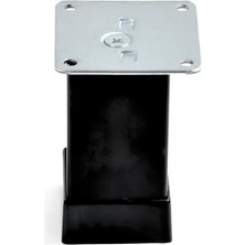 CATEKSSS 5 cm Metal Düz Kare 40X40 Mobilya Koltuk Ayak Siyah Paslanmaz Siyah
