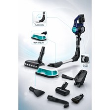 Siemens IQ500 Şarjlı Dikey Süpürge Hijyen Filtreli Motorlu Başlık Alerji Dostu Filtreleme Kablosuz Elde Kullanılabilen Halı Parke ve Koltuk Temizliği Beyaz VSM120HYG