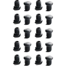 CATEKSSS 13 mm Yuvarlak Plastik Sandalye Profil Boru Tapası 20 Adet Siyah