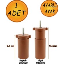 CATEKSSS Ayarlanabilir Gizli Mobilya Kanepe Baza Koltuk M8 Civatalı Vidalı Orta Destek Ayağı Ayak Kahve 9.5cm