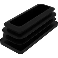 CATEKSSS 30X70 mm Plastik Dikdörtgen Içe Geçme Profil Tapası (Kutu) (4 Adet) Siyah