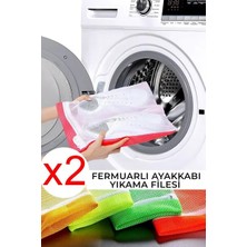 CATEKSSS 2 Adet Fermuarlı Ayakkabı Yıkama Filesi 40X37 Cm. Tr Çok Renkli