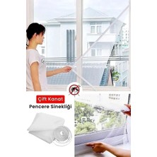 CATEKSSS 100X150 cm 5 Metre Cırt Bantlı Pencere Sinek Önleyici Kovucu Sineklik Perdesi Tül