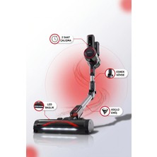 Tefal X-Force Şarjlı Dikey Süpürge Evcil Hayvan Tüyü Aparatlı Bükülebilir Boru Kablosuz Elde Kullanılabilen Halı Parke Koltuk ve Merdiven Temizliği Gri TY6T88TR