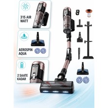 Tefal X-Force 16.60 Aqua Islak Kuru Şarjlı Dikey Süpürge Aqua Başlıklı Zemin Yıkama Yüksek Emiş Gücü Bükülebilir Boru Kablosuz Halı Parke Temizliği Siyah