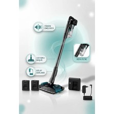 Philips Çift Bataryalı 8000 Serisi  Kablosuz Dikey Süpürge Zemin Silme Özellikli Aqua Başlık Epa Filtre Siyah XC8057 Plus + Şarj Standı