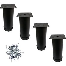CATEKSSS Tablalı Metal Baza Kanepe Dolap Tezgah Mobilya Baza Ayağı Siyah 12 cm (4 Adet) Siyah
