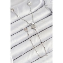 Berselya Underwear & Accessories Pirinç Zirkon Taşlı Kutup Yıldızı Model Gümüş Renk Y Kolye