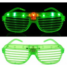 Semel LED Işıklı Panjur Parti Gözlüğü Yeşil Renk Shutter Gözlük