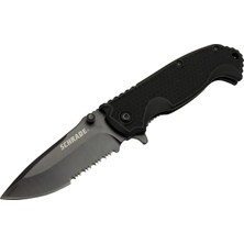 Semel Schrade 5-1 Siyah Kamp Çakı 20CM- Yarı Otomatik, Testere Detaylı, Kemerlikli