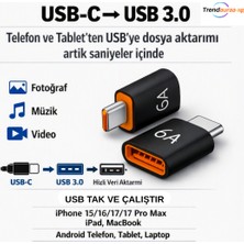 Zore Type-C to USB Otg Adaptör (Çevirici / Dönüştürücü)- Iphone 15 ,16, 17, İPad & Android Telefonlar ,Tabletlerle Uyumlu_Trendauraa