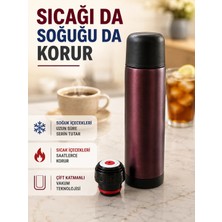 Renas Store Mey Ithalat® Paslanmaz Çelik Vakumlu Termos Sıcak ve Soğuk Içecek Termosu