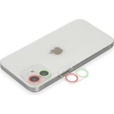 Motto Ticaret Newface Apple Iphone 12 Renkli Kamera Lens Koruma Cam - Yeşil-Pembe