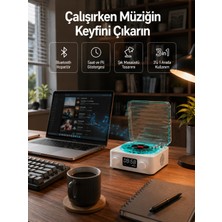 Semel Dekoratif Gece Işıklı Bluetooth Hoparlör – Zaman ve Pil Ekranlı