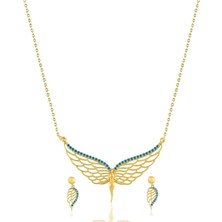 Argentum Concept 14K Altın Kaplamalı 925 Ayar Gümüş Melek Set - S012502