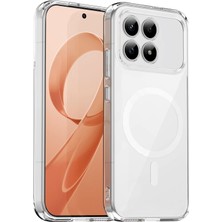 Caseonn Xiaomi Poco F8 Pro Kılıf Magsafe Özellikli Sararmaz Kristal Sert Kapak Şeffaf