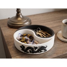 Nokta Labs Yin Yang Ejderha Dekoratif Saklama Tabağı - Yin Yang Dragon Two-Color Storage Dish