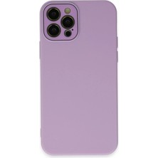 Mabelme Store Mey Ithalat®  iPhone 12 Pro Kılıf Lansman Glass Kapak - Lila