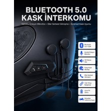 Semel Intercom Bluetooth Kask Kulaklık Motosiklet Kulaklık 5.0 Bluetooth
