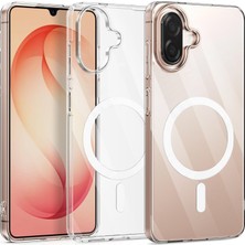 Caseonn Samsung Galaxy A07 Kılıf Magsafe Özellikli Sararmaz Kristal Sert Kapak Şeffaf