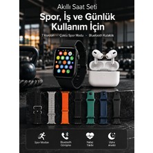Semel Akıllı Saat, Bluetooth Kulaklık ve 7 Farklı Kordon Tek Kutuda Günlük Kullanım ve Spor Için
