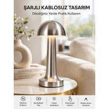 Semel Şarjlı Kablosuz Mantar Masa Lambası Dokunmatik 3 Renk LED Modern Tasarım Yeni Nesil