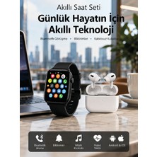 Semel Bluetooth Arama Özellikli Akıllı Saat Seti Kablosuz Kulaklık Hediyeli, Android & Ios Uyumlu