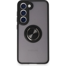 Mabelme Store Mey Ithalat®  Samsung Galaxy S24 Fe Kılıf Montreal Yüzüklü Silikon Kapak - Siyah