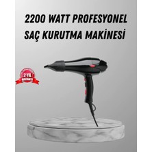 Aesco 2200W Fön Makinesi – Profesyonel Ac Motor, Soğuk ve Sıcak Üfleme