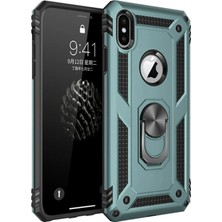 Mabelme Store Mey Ithalat®  iPhone Xs Max Kılıf Sofya Yüzüklü Silikon Kapak - Yeşil