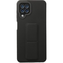 Mabelme Store Mey Ithalat®  Samsung Galaxy A22 Kılıf Mega Standlı Silikon - Siyah