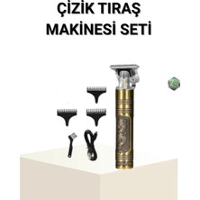Aesco T Bıçaklı Profesyonel Çizik Tıraş Makinesi Seti – 120 Dakika Kullanım, Şarjlı & Kablolu