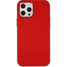 Mabelme Store Mey Ithalat®  iPhone 12 Pro Max Kılıf Asya Deri Silikon - Kırmızı