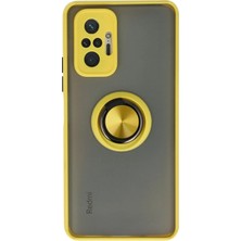 Mabelme Store Mey Ithalat®   Redmi Note 10 Pro Kılıf Montreal Yüzüklü Silikon Kapak - Sarı