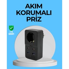 Aesco Termal Korumalı Priz Otomatik Çocuk Kilidi 4 USB Type C