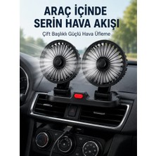 Aesco Ayarlanabilir Çift Başlıklı Sessiz Araç Içi Vantilatör