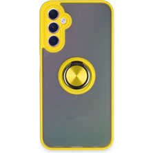 Mabelme Store Mey Ithalat®  Samsung Galaxy A24 4g Kılıf Montreal Yüzüklü Silikon Kapak - Sarı