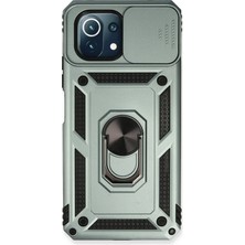 Mabelme Store Mey Ithalat®   Mi 11 Lite Kılıf Pars Lens Yüzüklü Silikon - Yeşil