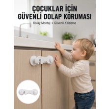 Aesco 4 Adet Dolap ve Çekmece Emniyet Kilidi Çift Taraflı Bantlı Güvenli Tasarım Yeni Nesil