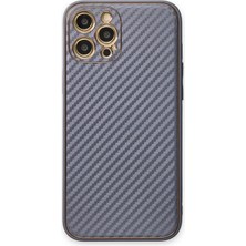Mabelme Store Mey Ithalat®  iPhone 12 Pro Kılıf Coco Karbon Silikon - Gri