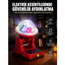 Aesco Çok Amaçlı Şarjlı LED Projektör Lamba Solar Enerjili Rgb Ambiyans ve Parti Işığı