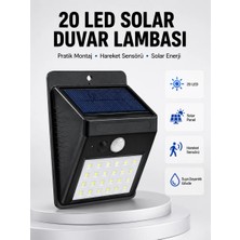 Aesco Su Geçirmez IP65 20 LED Solar Sensörlü Bahçe ve Veranda Aydınlatma Yeni Nesil