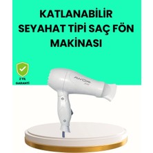 Aesco Katlanabilir Seyahat Tipi Saç Kurutma Makinesi Çift Kademeli Ayar