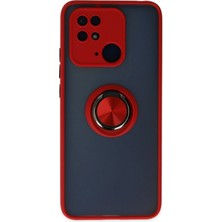 Mabelme Store Mey Ithalat®   Redmi 10C Kılıf Montreal Yüzüklü Silikon Kapak - Kırmızı