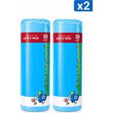 Hazar Gıda Çöp Torbası 65X90 cm 20 Adet x 2'li Ekonomik Paket