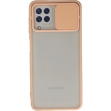 Mabelme Store Mey Ithalat®  Samsung Galaxy A22 Kılıf Palm Buzlu Kamera Sürgülü Silikon - Pembe