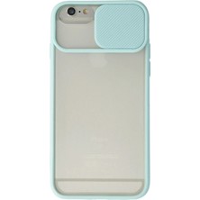 Mabelme Store Mey Ithalat®  iPhone 6 Kılıf Palm Buzlu Kamera Sürgülü Silikon - Turkuaz