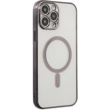 Mabelme Store Mey Ithalat®  iPhone 14 Pro Kılıf Magneticsafe Lazer Silikon - Siyah