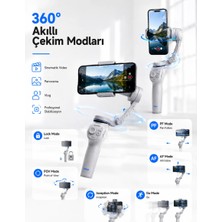 Aesco 3 Eksen Telefon Sabitleyici Canlı Yayın Vlog Mobil Video Çekimi Için Profesyonel Gimbal