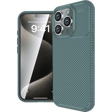 Mabelme Store Mey Ithalat®  iPhone 16 Pro Kılıf Auto Focus Karbon Kapak - Koyu Yeşil
